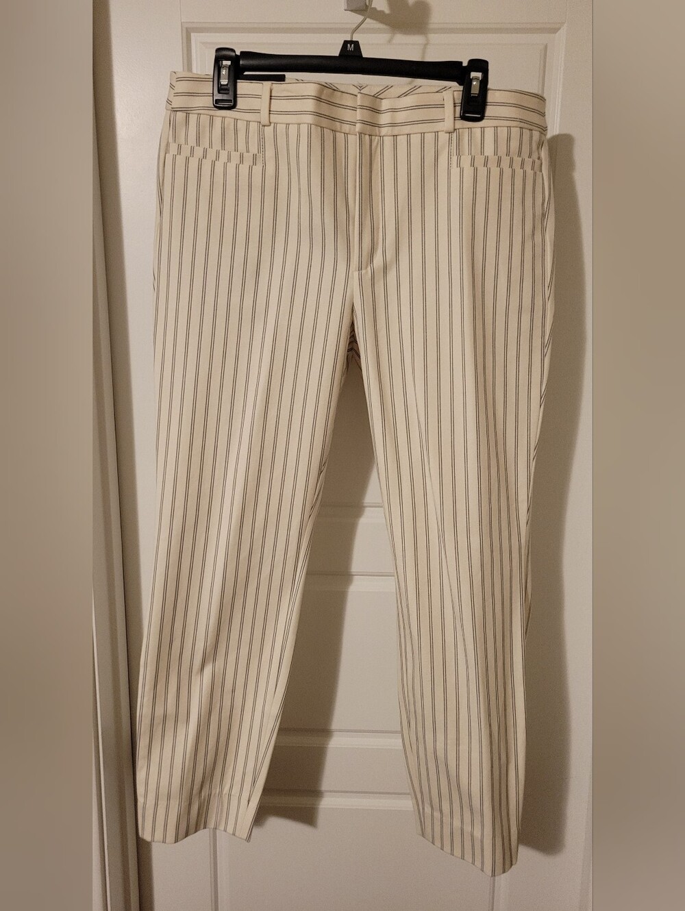 NWT Banana Republic White And Black Pinstripe Pants